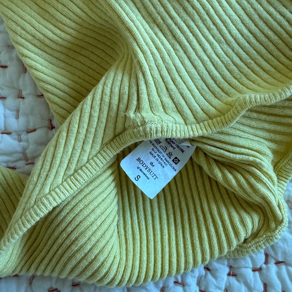 Yellow Ribbed Bodysuit - Picture 6 of 6